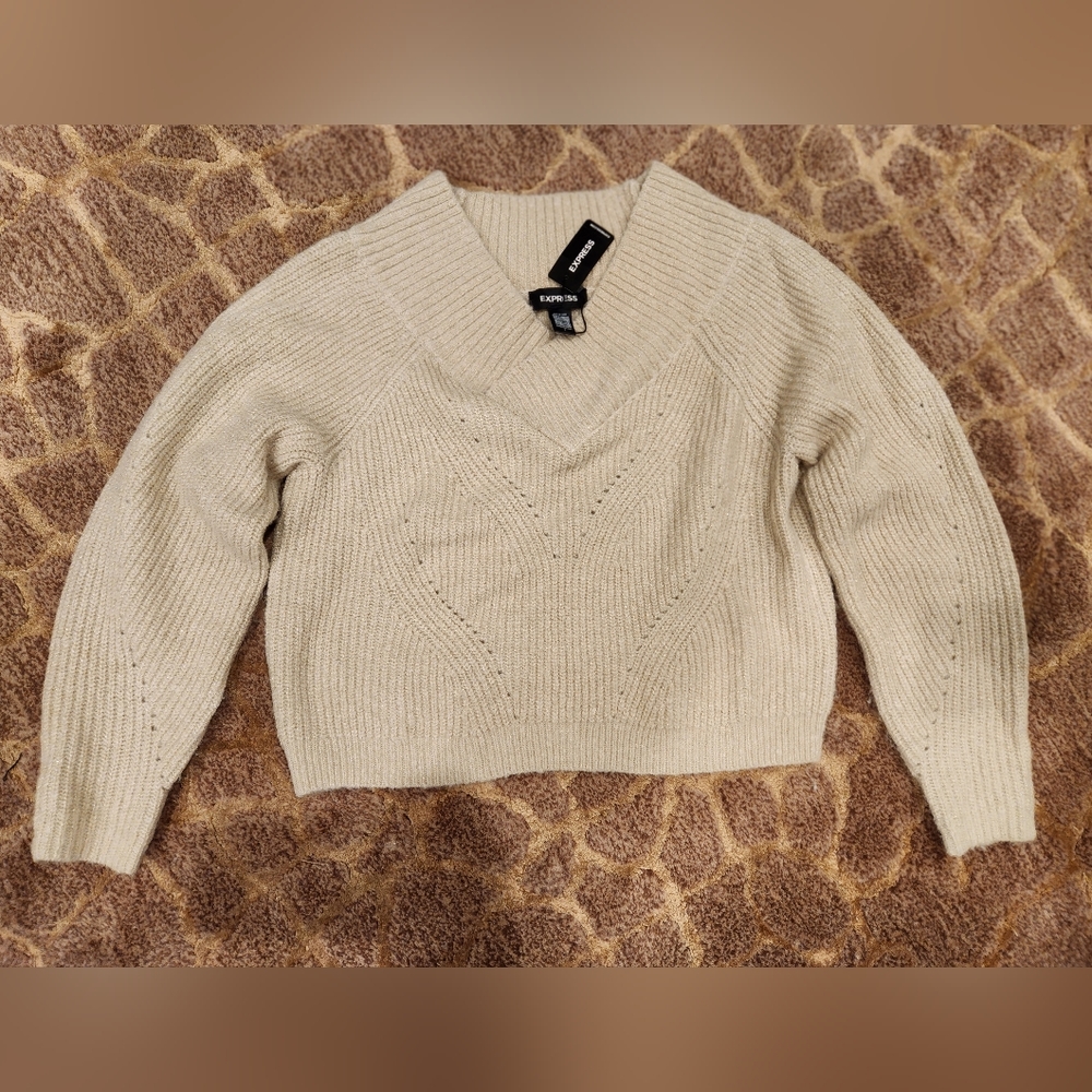 Gold knit cropped sweater